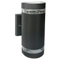 Sunlite 2-Light Black Up Down Aluminum Steel Cylinder LED Outdoor Wall Sconce CCT 3000K 4000K 5000K 81294-SU